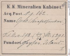 Etiketten zu Opal (NHMW-MIN-Ag862)